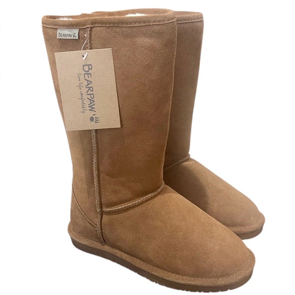 BEARPAW EMMA Tall Pull On Suede Winter Boots Women’s sz 7M Hickory 612W NWT